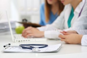 Medicine doctor's working table